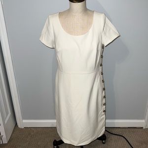Ann Taylor Cream Sheath Dress Size 8 Petite
